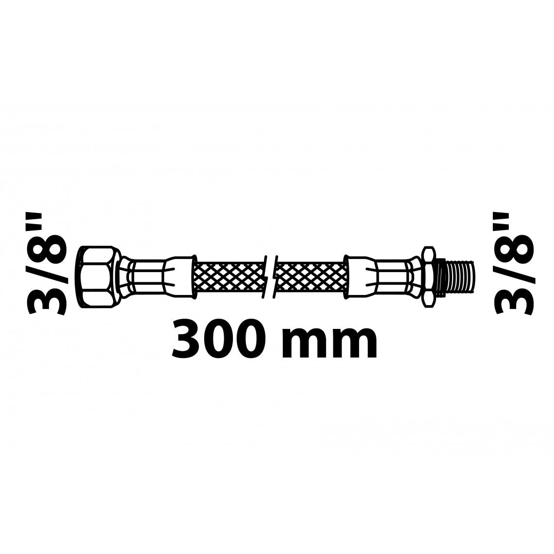 98628298 Flexaansluitslang 300 mm, 3/8"BI x 3/8"BU vue 2