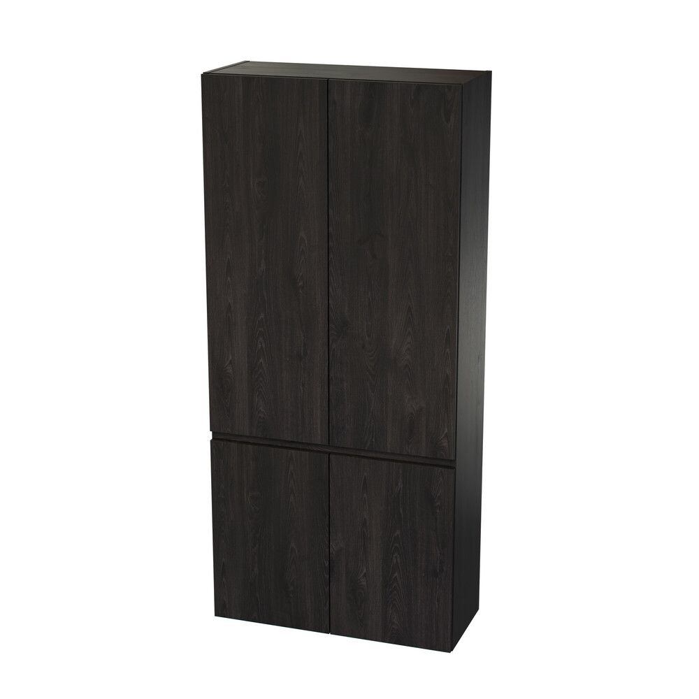 Van Marcke Ventus Due Armoire L800XH1760XP340MM 4PORTES Oak Chocolat