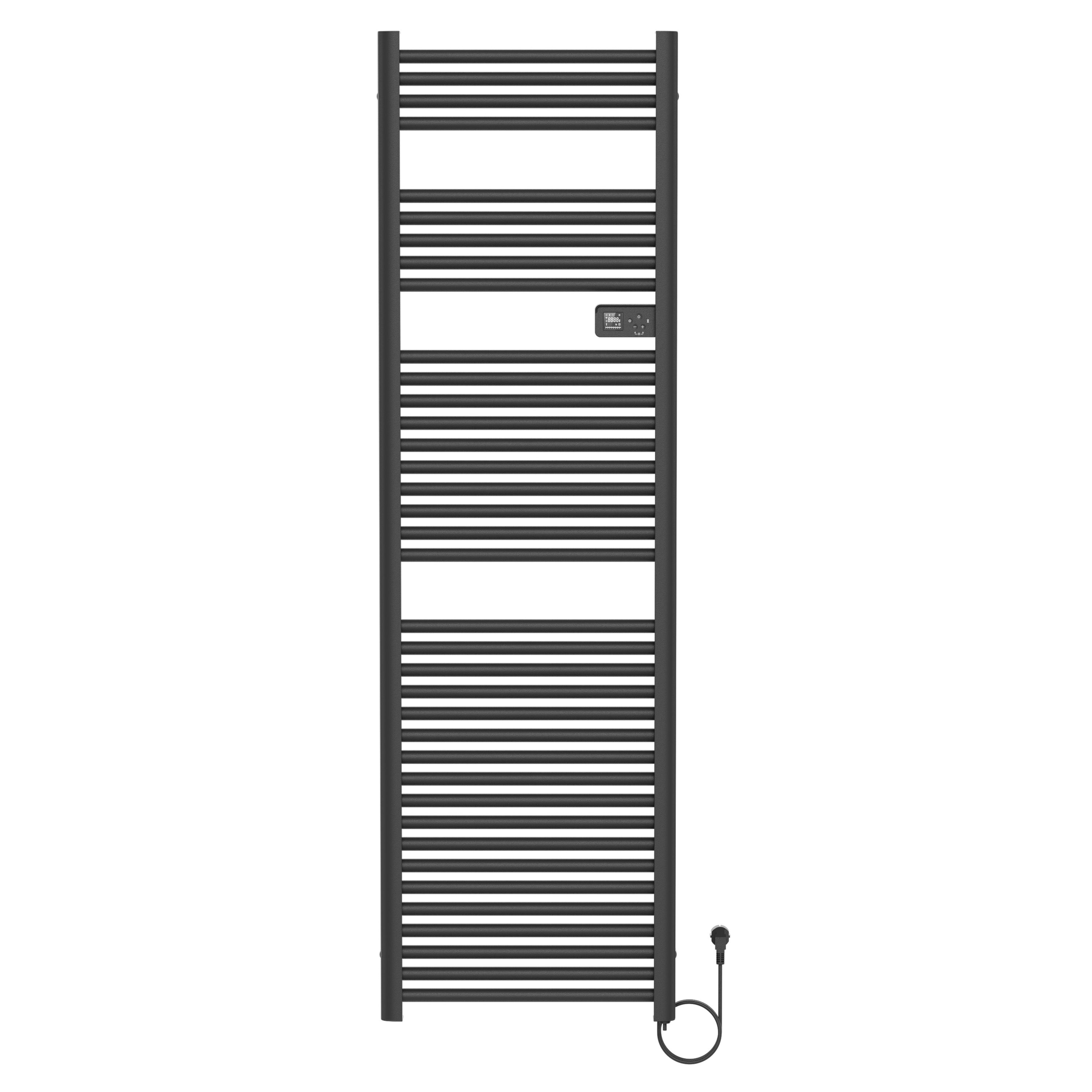 BELRAD SÈCHE-SERVIETTES ÉLECTRIQUE – AVEC THERMOSTAT NUMÉRIQUE PROGRAMMABLE – SMART WIFI - 1000W – 1800X540X133 MM – NOIR MAT vue 2
