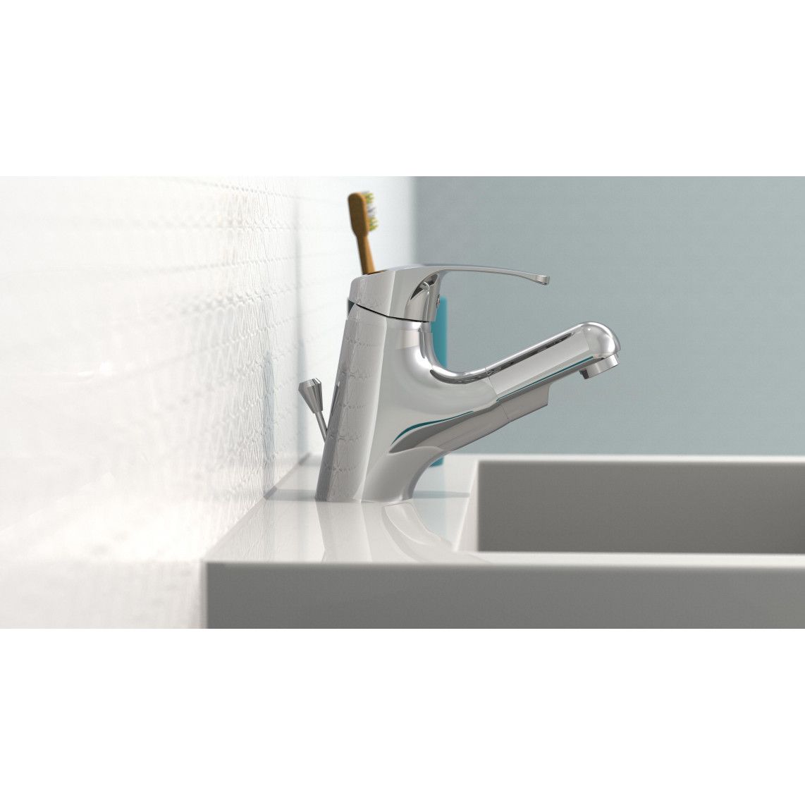 NI075TCO VICO Wash basin mixer, chrome, with pull-out sprayer vue 9