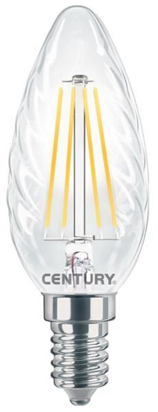 Lampe filament Led flamme torsadée - 4W - E14 - 4000K - 470lm - IP20