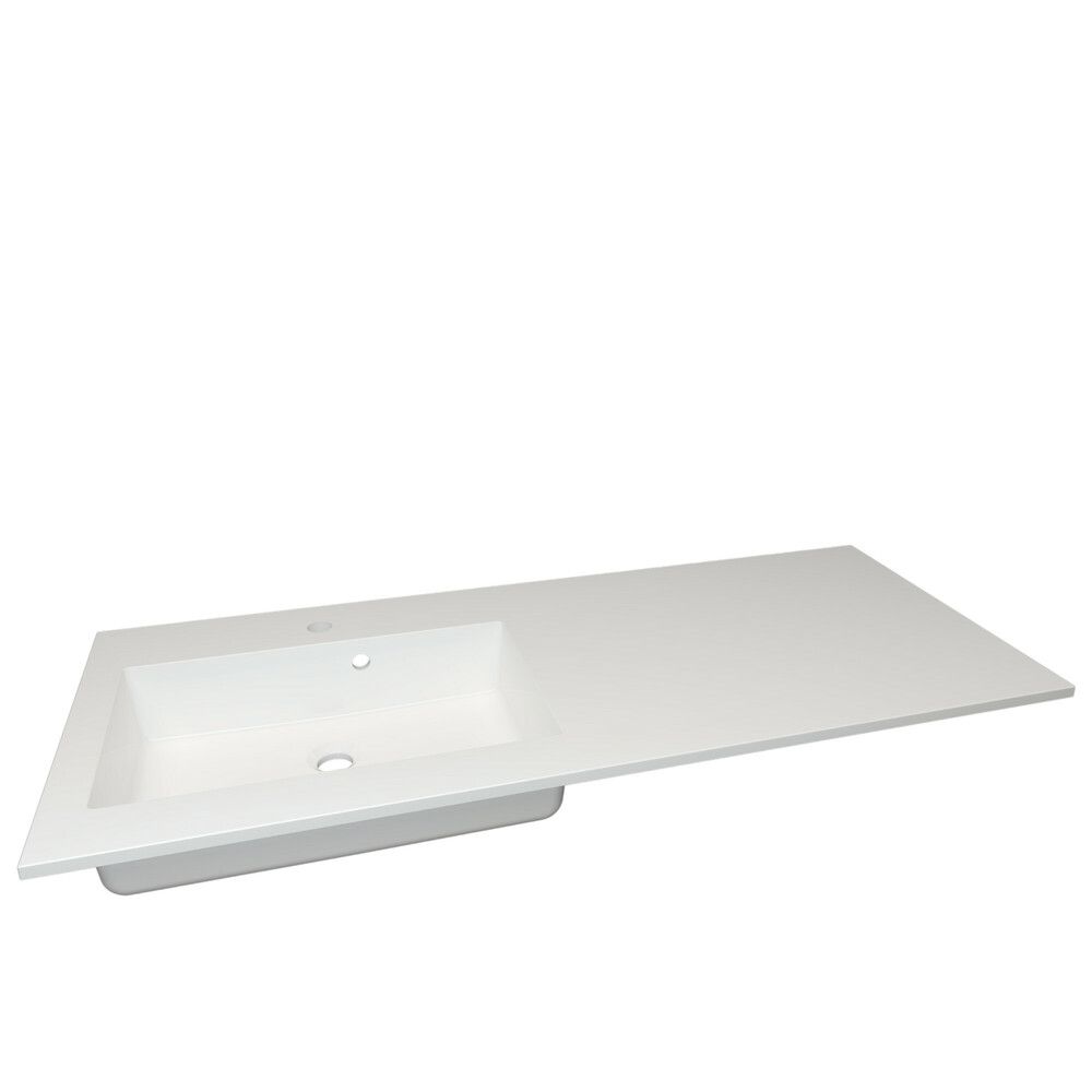 Van Marcke Don II Tablette Intégrée Avec 1 Lavabo Encastré 1200×500 MM Gauche Blanc