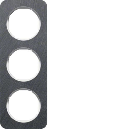 Plaque de recouvrement 3 postes R.1 Ardoise / Blanc polaire