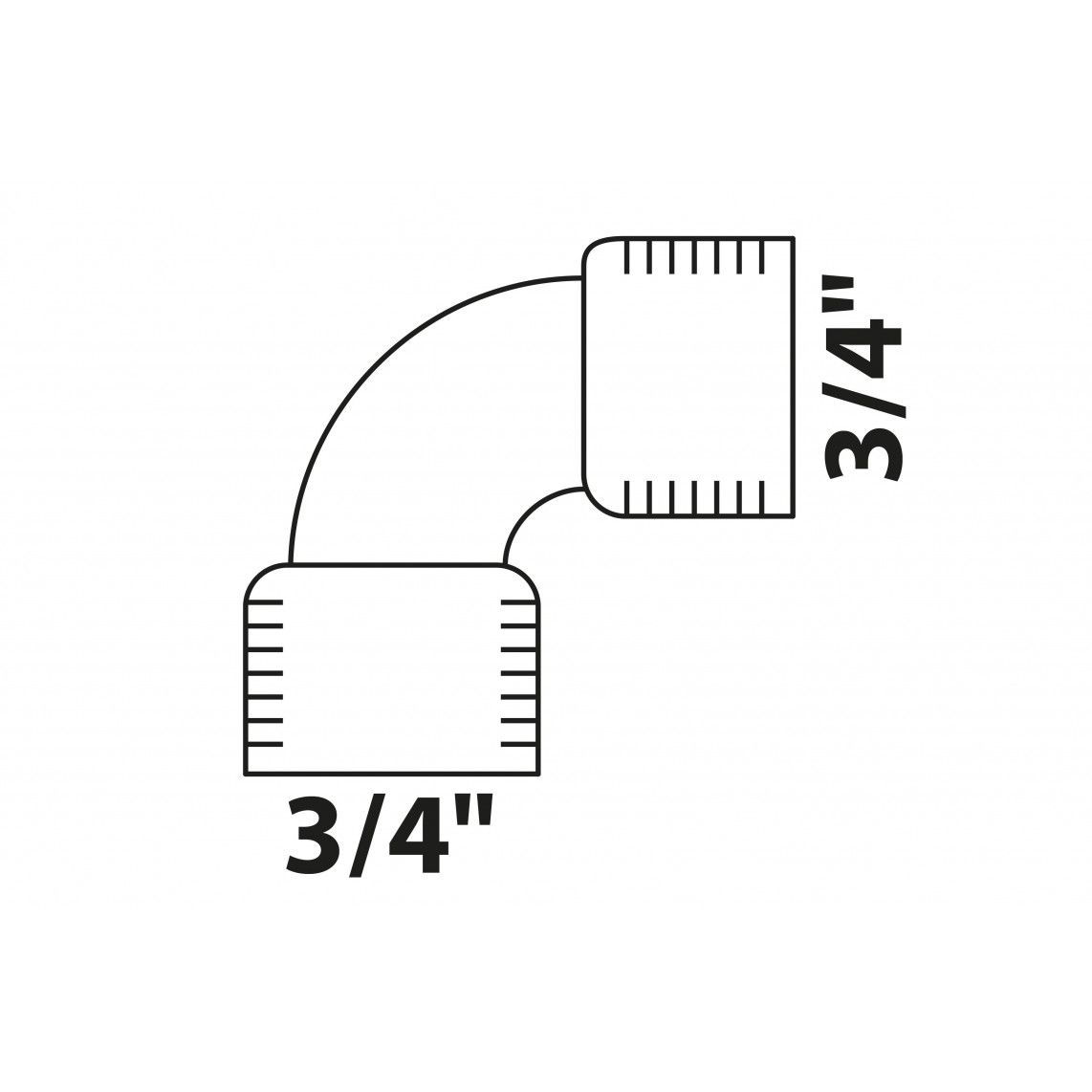 988955313 BR knie 90°, blanco, 3/4"BI, (3090) vue 2