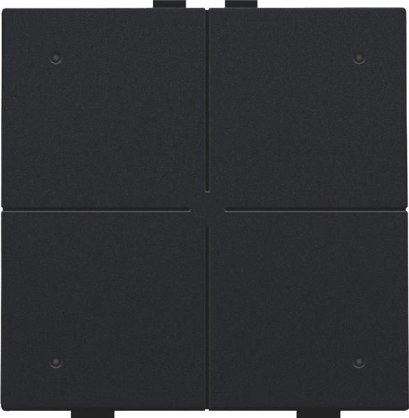 Bouton - poussoir quadruple avec Led et capteurs de confort pour Niko Home control, Black coated