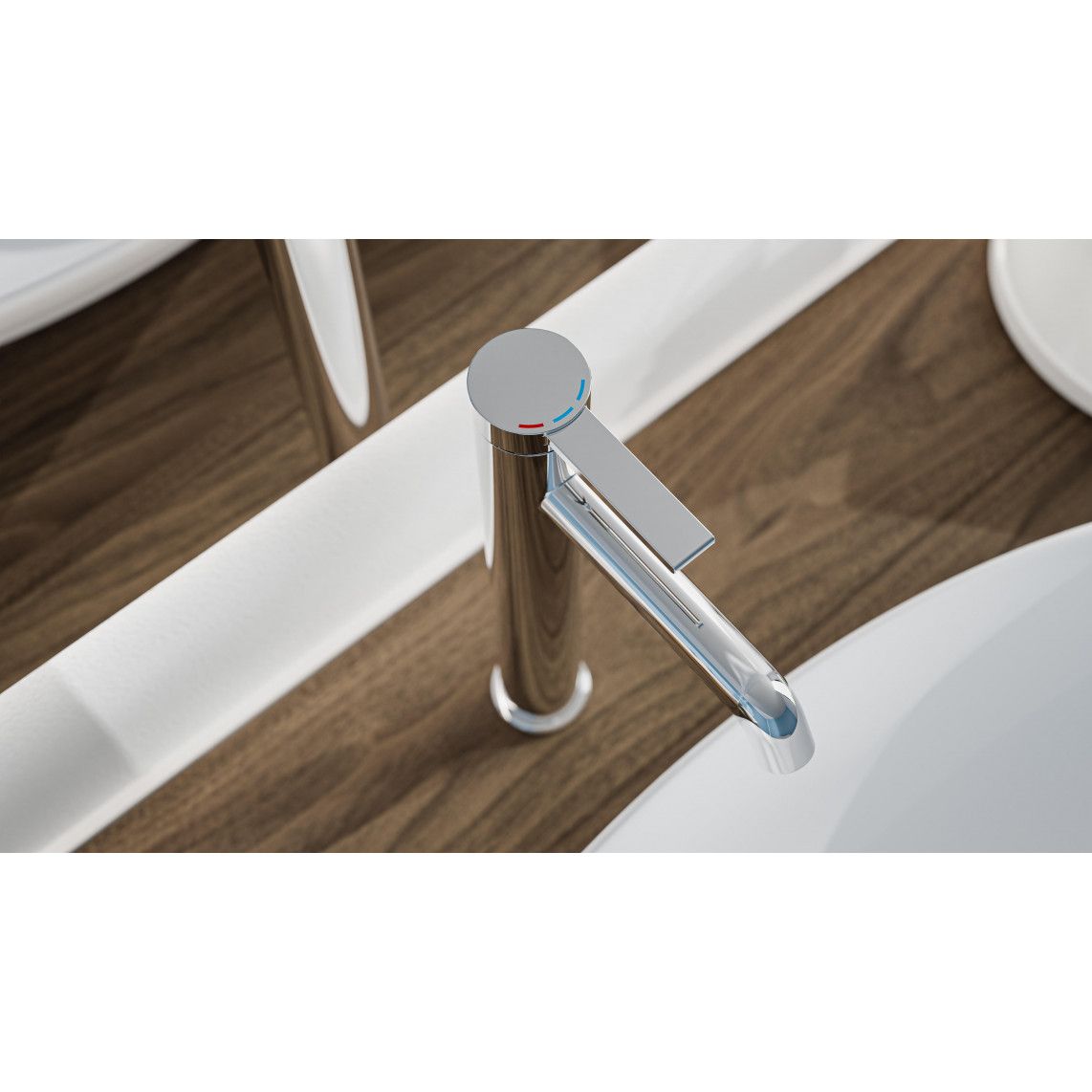 33110 LOS ANGELES Wash basin mixer, chrome, with high body vue 7