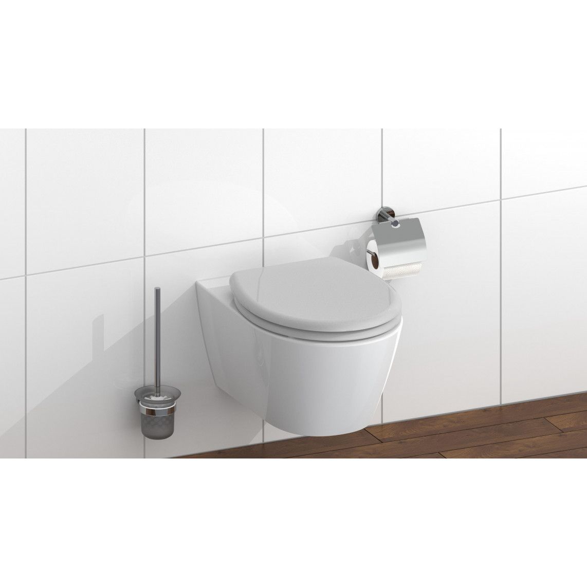 82302 Duroplast Toilet seat GREY, with soft close and quick release vue 6