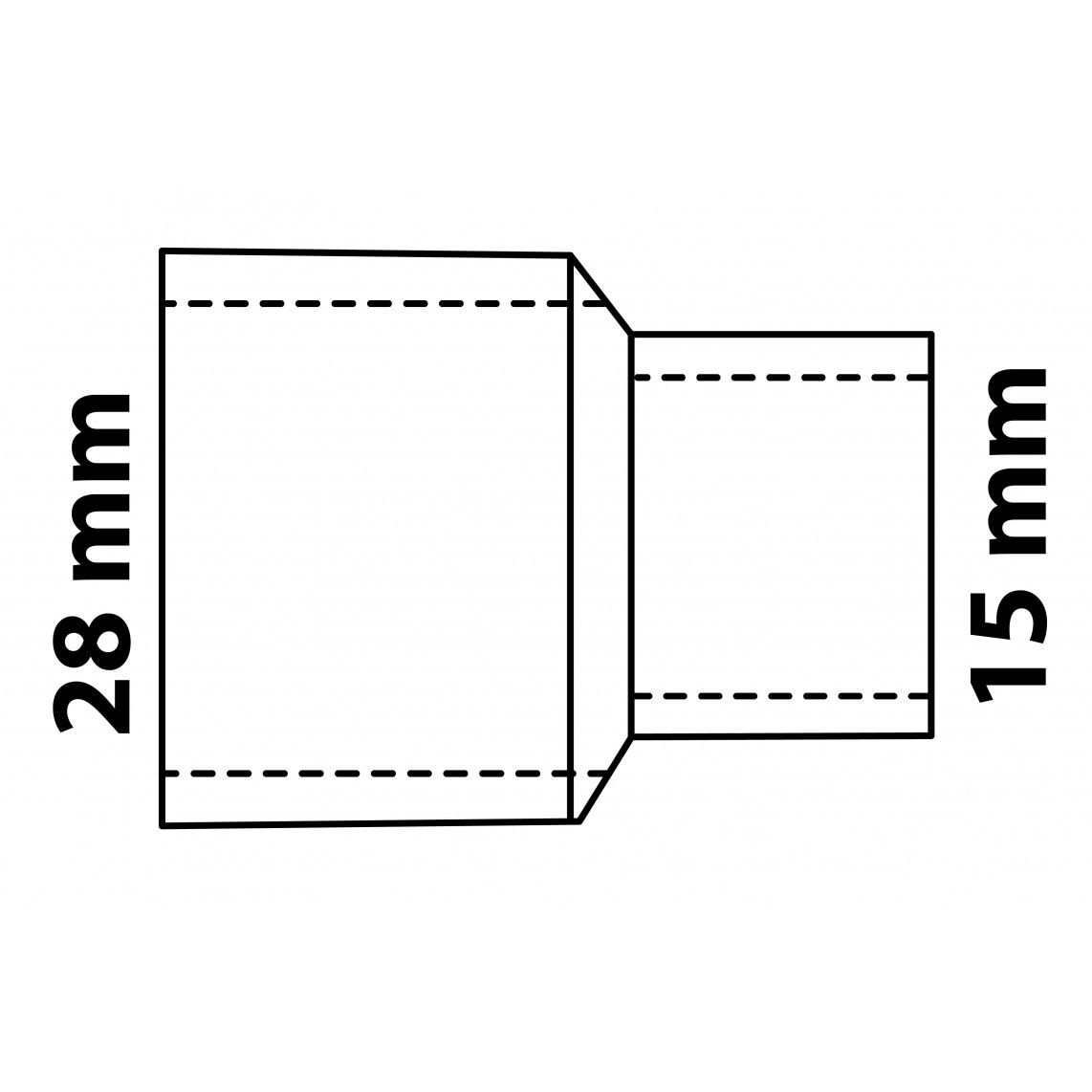 989067055 CU verloopsok, blanco, 28 mm x 15 mm, 2 mofen, (5240) vue 2