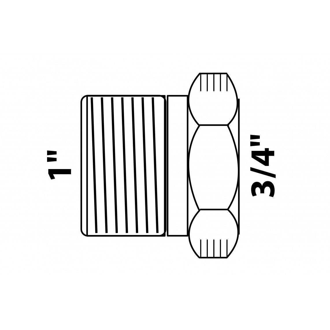 989335355 messing verloopstuk, blanco, 1"BU x 3/4"BI vue 2