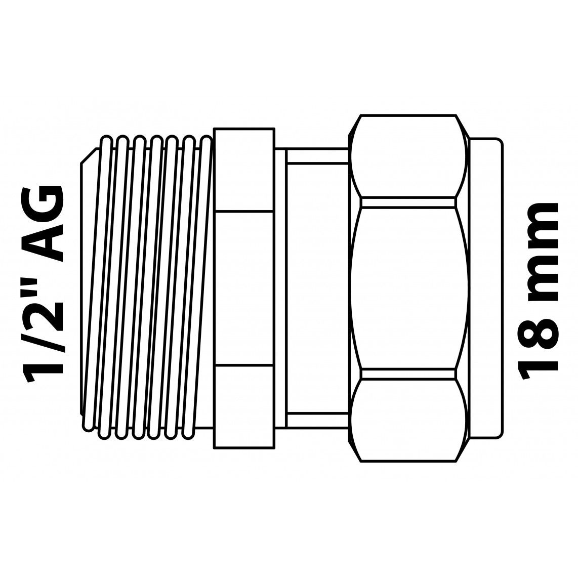 989457617 MS overgangsstuk, blanco, 18 mm x 1/2"BU, knelfitting voor koperen buis, vue 4