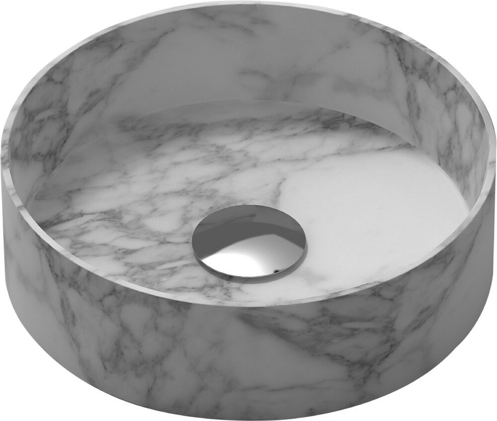 Van Marcke Collection Java Marble Lavabo À Poser Rond Blanc