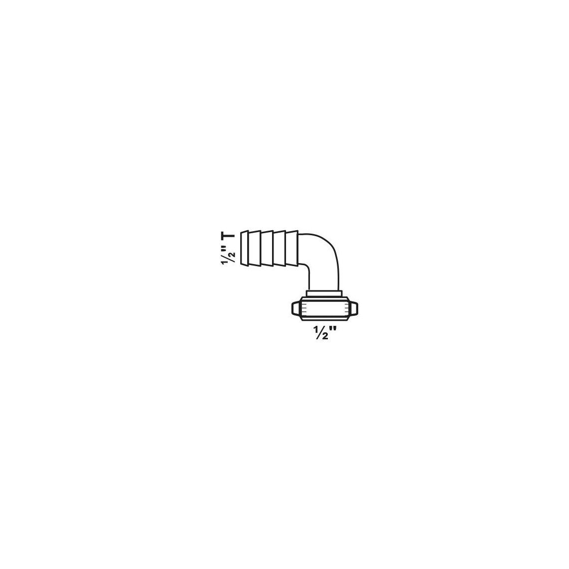 987388355 MS knie-Slangschroefverbinding, blanco, 1/2"M x 1/2"T vue 2
