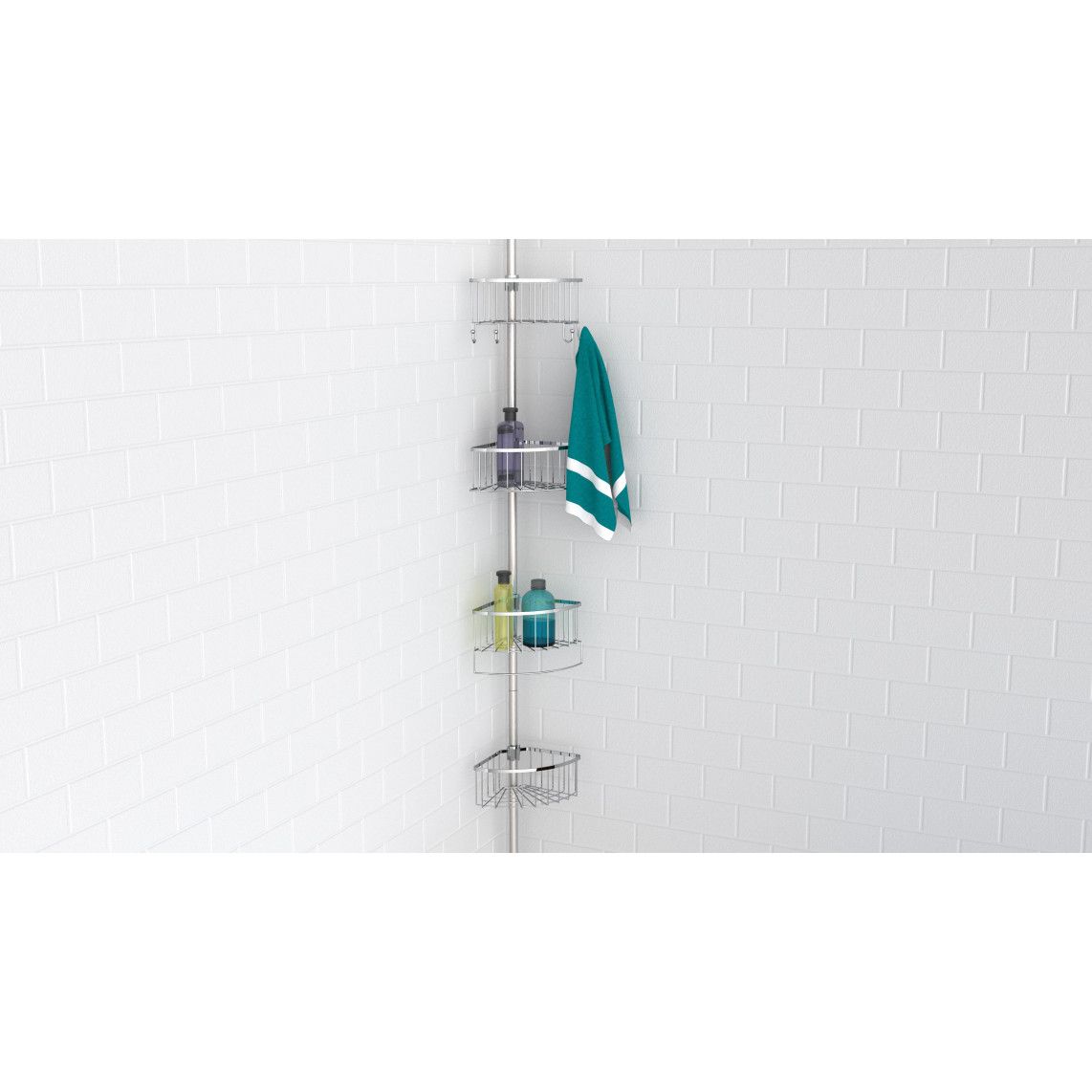 BA0920 Telescopic corner shelf, chrome vue 7