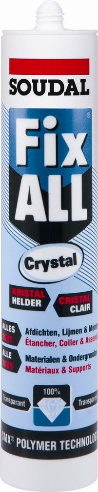 Soudal Fix All Crystal Colle Mastic Transparente Cartouche 290 ML