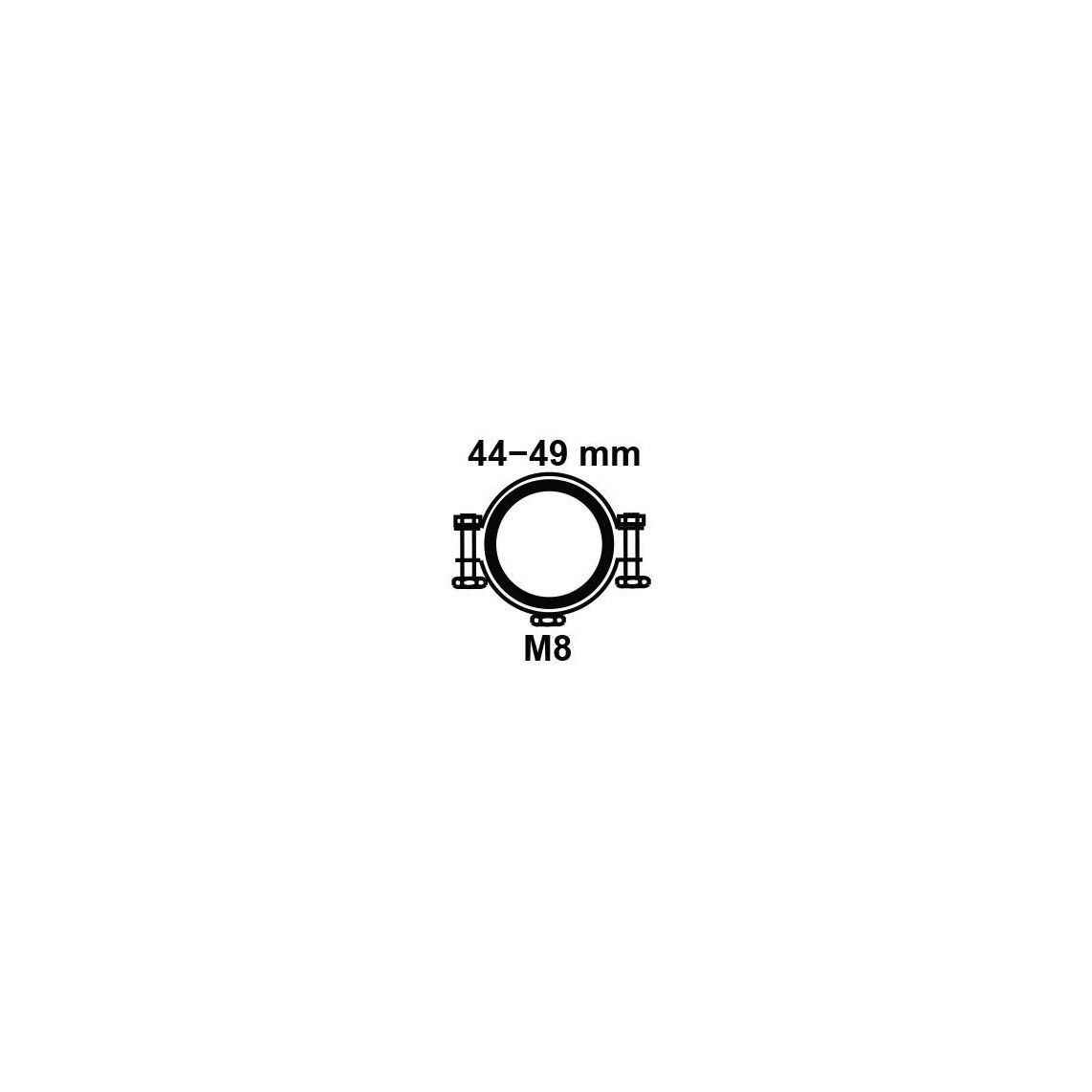 973552817 Pipe clamp, 44 mm - 49 mm, soundproofed, for 1 1/2", with M8 threaded socket vue 2