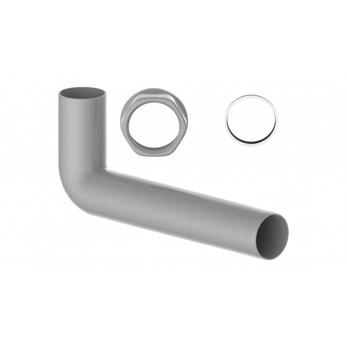 98837449 ECO-SAVE Outlet elbow, plastic, grey, 1 1/2" female x 235 x 40 mm vue 4
