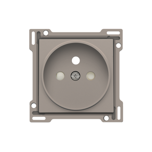Set de finition pour prise de courant avec broche de terre et obturateurs de protection, profondeur d’encastrement de 21 mm, couleur bronze coated