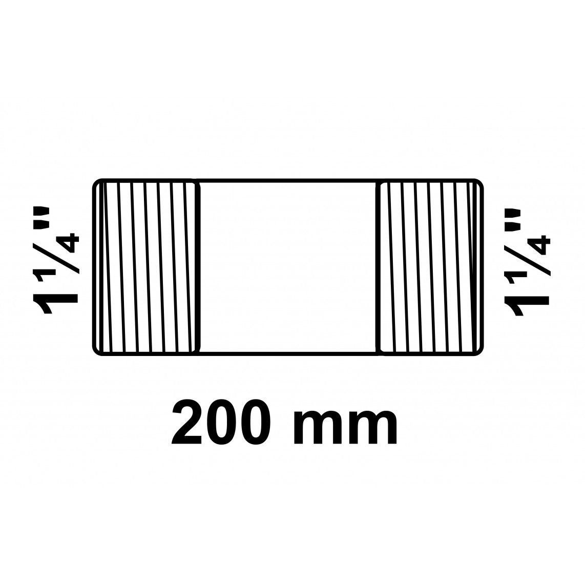 989829555 GI dubbele buisnippel, gegalvaniseerd, 1 1/4" x 200 mm, (23) vue 2