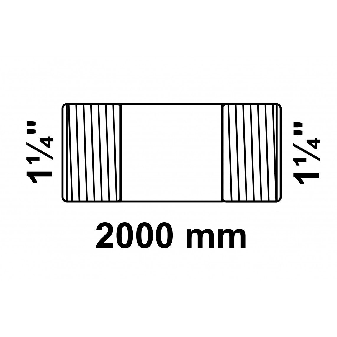 989829955 GI dubbele buisnippel, gegalvaniseerd, 1 1/4" x 2000 mm, (23) vue 2