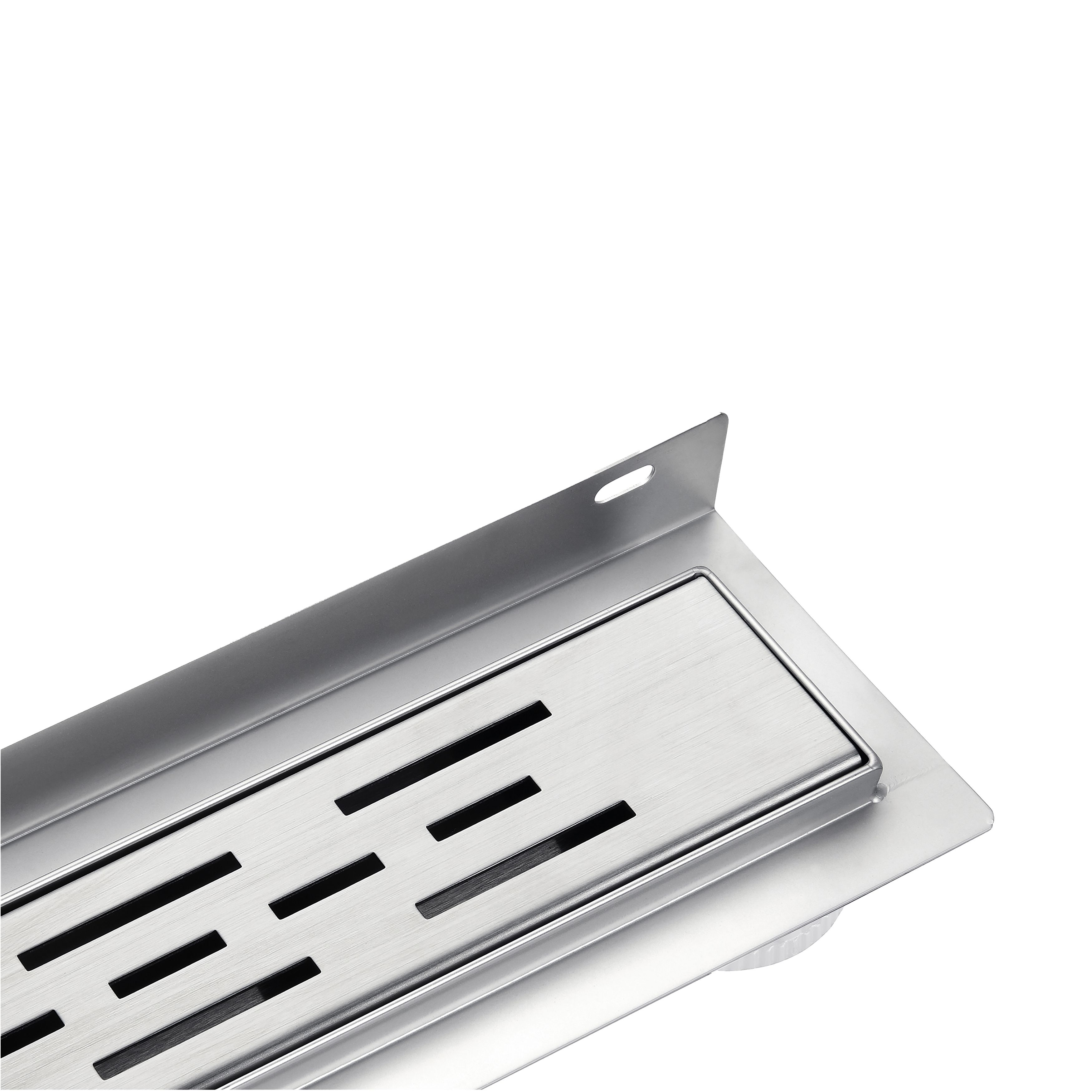 ALONI CANIVEAU DE DOUCHE - AVEC BRIDE MURALE - AVEC GRILLE - 70 CM - ACIER INOXYDABLE BROSSÉ vue 3