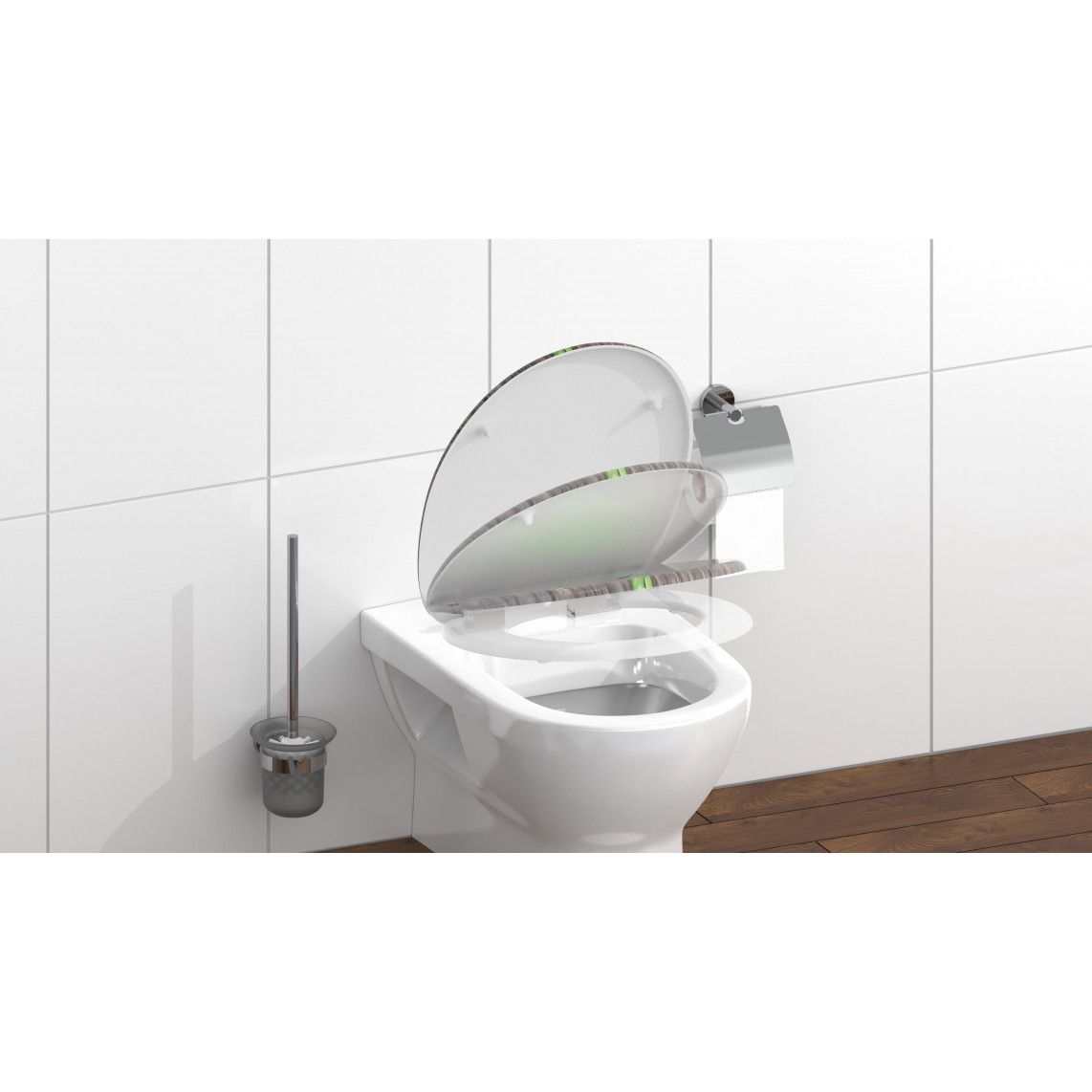 82154 Duroplast WC-zitting GINGKOundWOOD, met valrem vue 9