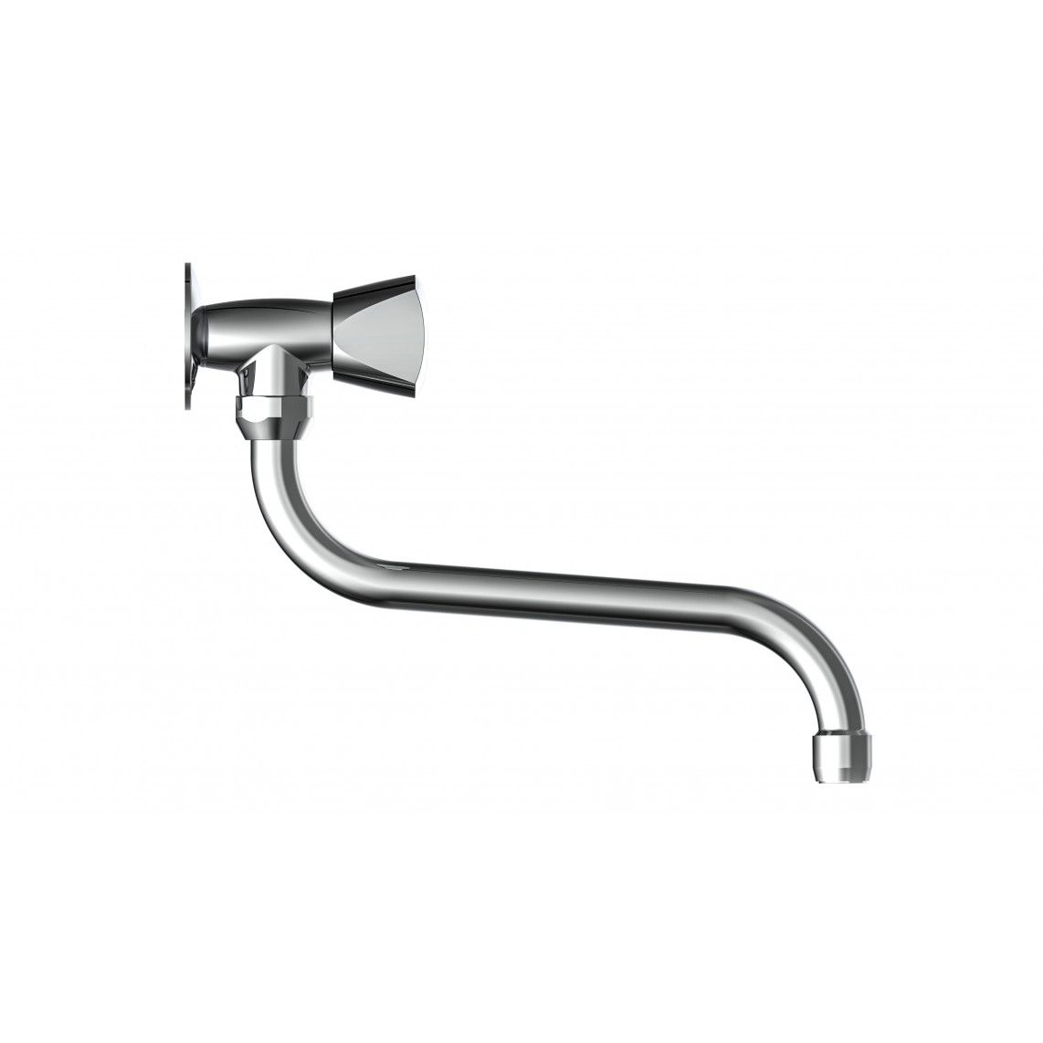 986071148 Cold water swivel tap, chrome, for wall fixing vue 2