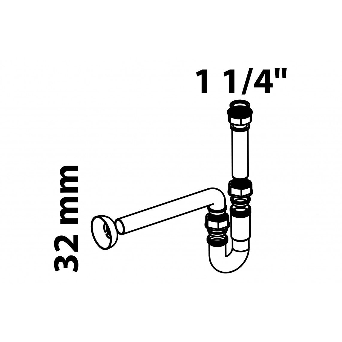 98801048 Tubular trap, plastic, white, 1 1/4" x 32 mm vue 5