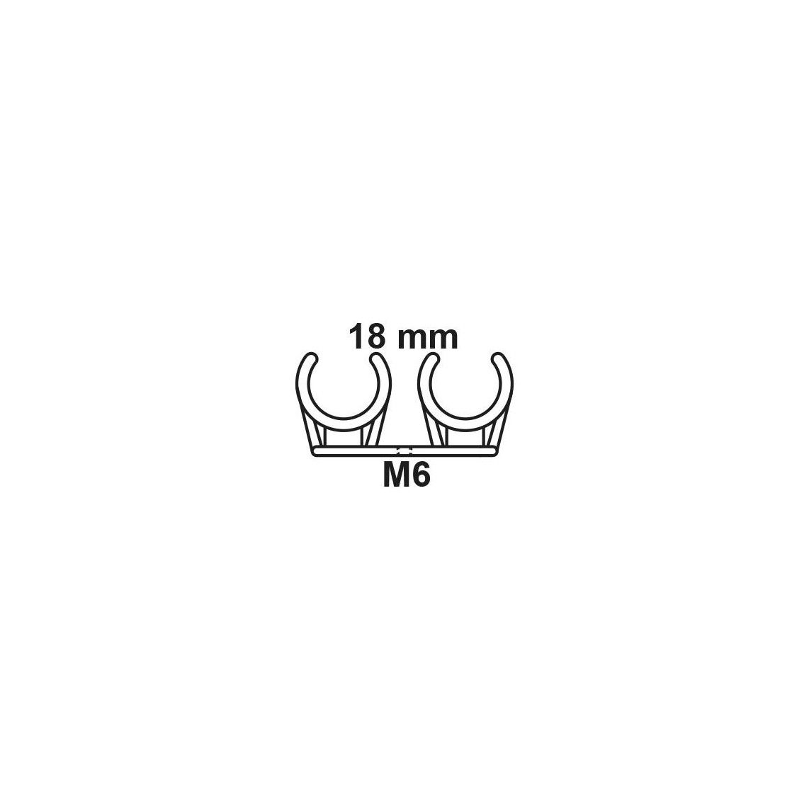 989188655 buis klembeugel, dubbel, 18 mm, met M6 draadbus (25x) vue 2