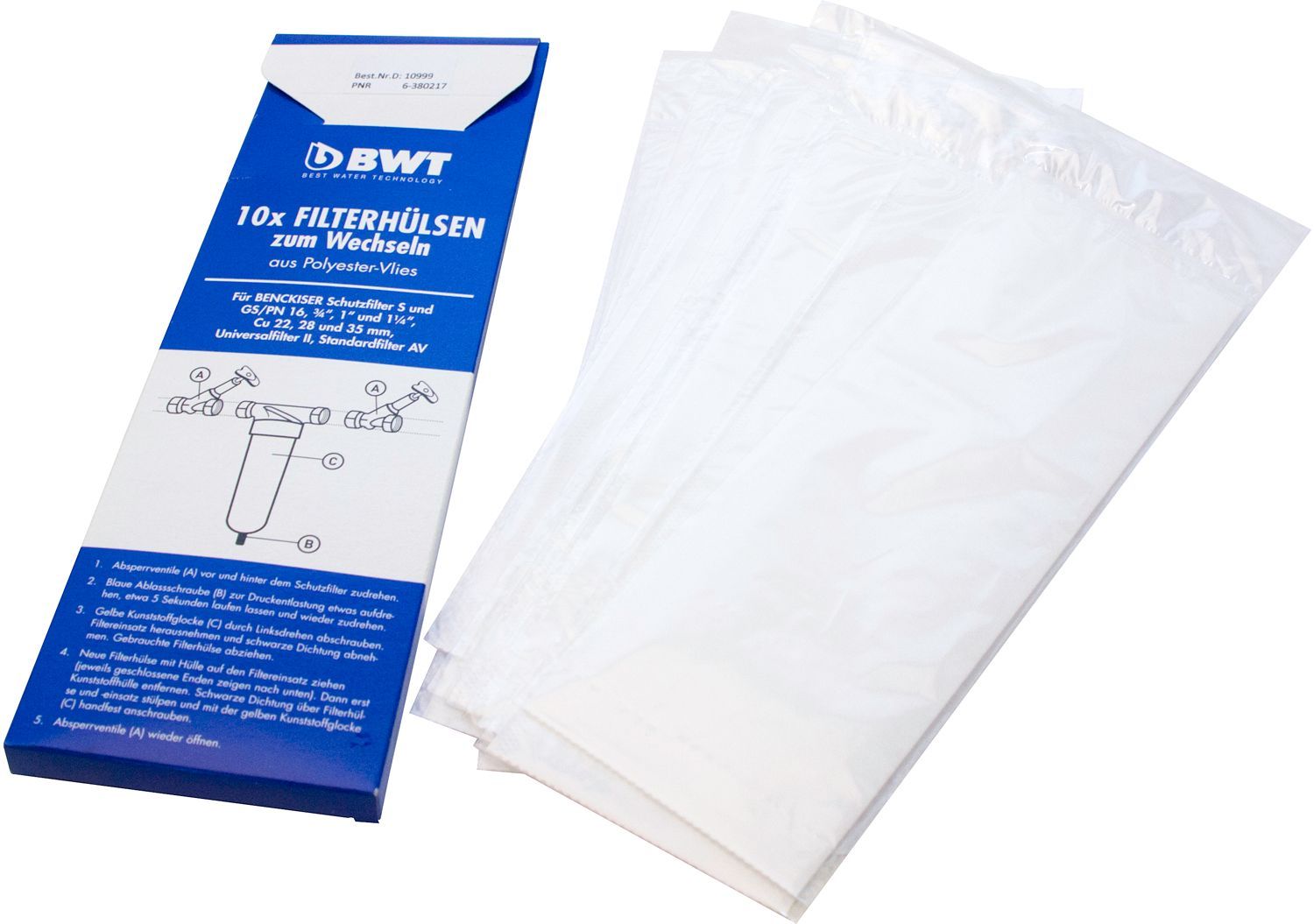 SET SACH.FILTR.BWT S I 3/4"-5/4" 10PCS.