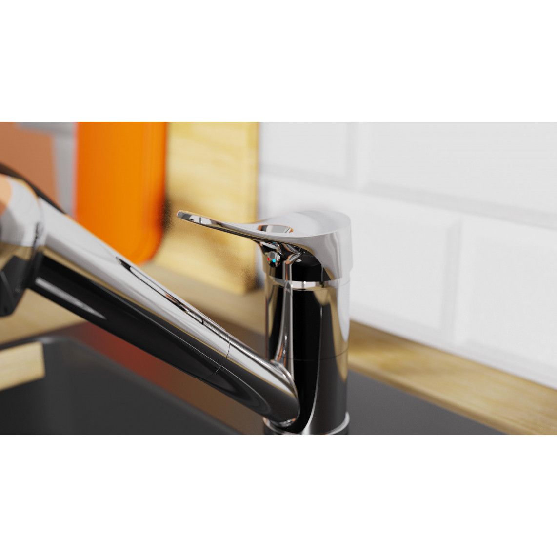 NI183VECR-LP VERONA Sink mixer low pressure, chrome, with pull-out sprayer vue 11