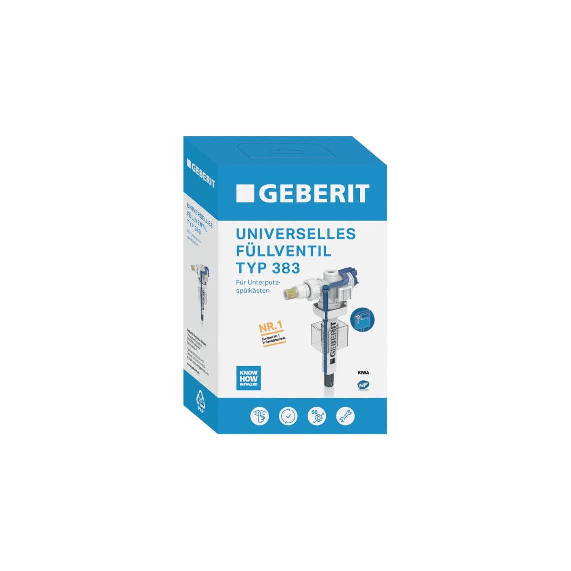 240.705.00.5 Geberit Spoelbak ventiel, Typ 383, voor inbouwmontage -Spülkästen vue 2