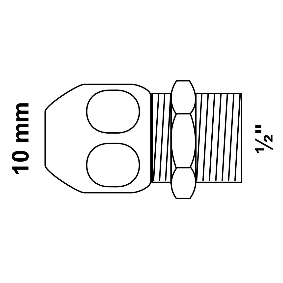 986279948 MS knelfitting-Nippel, chroom, 1/2"BU x 10 mmQ vue 2