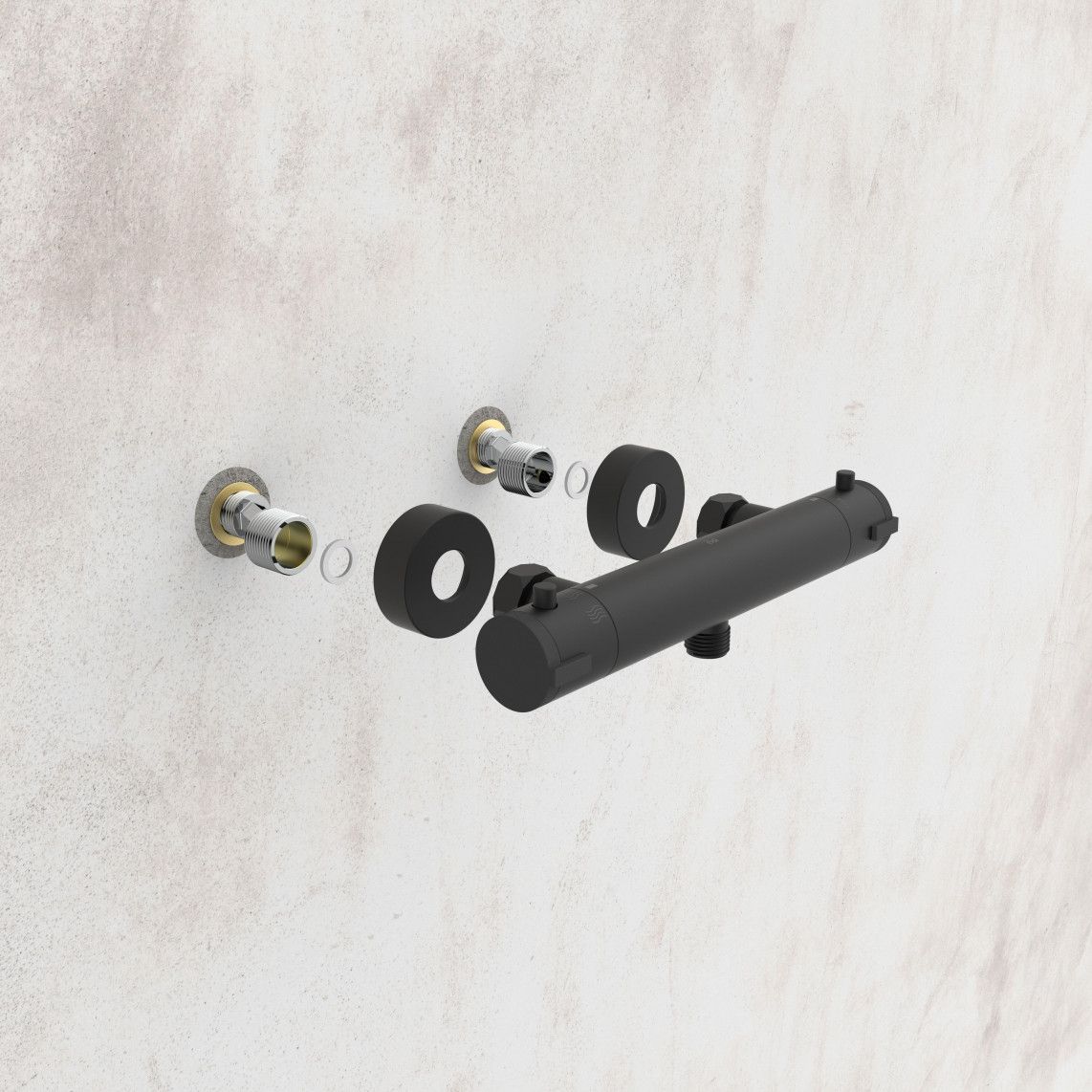 CLT168ACRBL CLAUDIO Thermostatische douchekraan, mat zwart vue 11