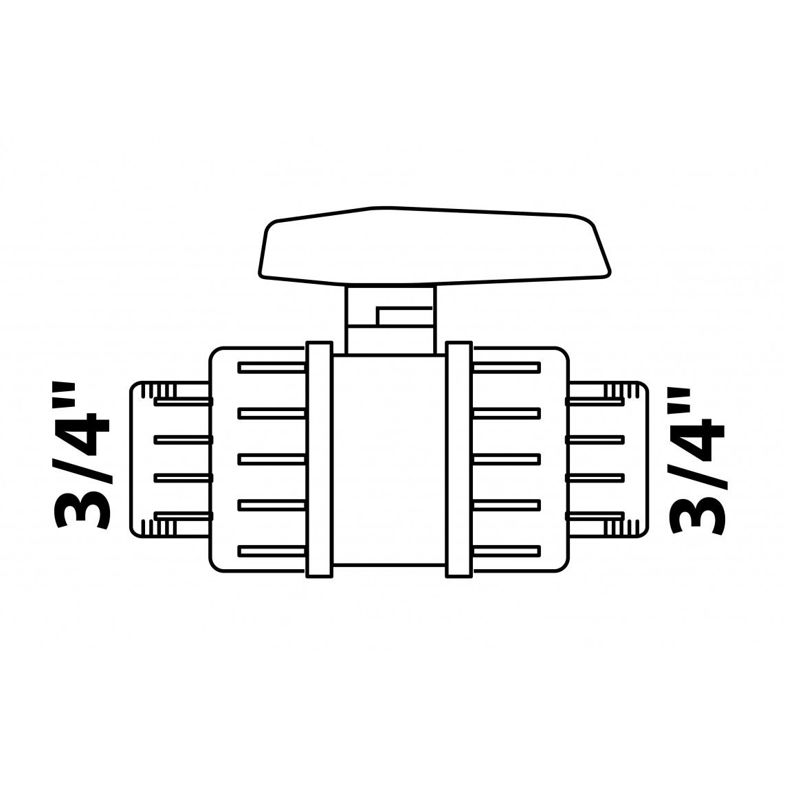 984820855 Ball valve, black, PVC, 3/4" female x 3/4" female, for HDPE pipe vue 2