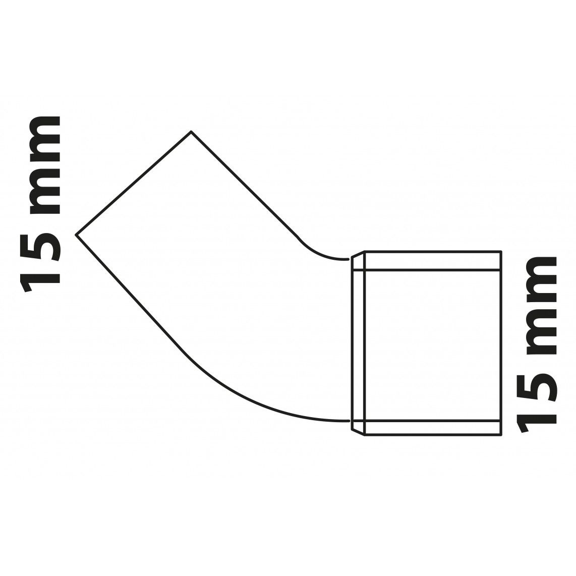 989142055 CU boog 45°, blanco, 15 mm, 1 mof (5040) vue 3
