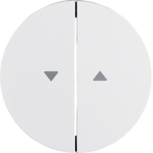 Touche avec symbole flèches Berker R.1 / R.3 Blanc polaire, brillant