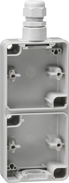 Partie inférieure de boîtier 2 x vertical Gris avec 1 x M20