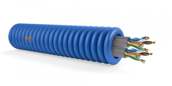 Tube précâblé UTP dual cat5E diamètre 20mm Lsoh en rouleau de 100m classe CPR: CCA