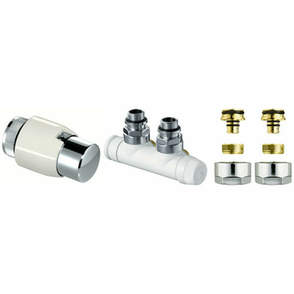 Honeywell Home Therafix Deco Set Raccordement Mural Droite 1/2” Blanc