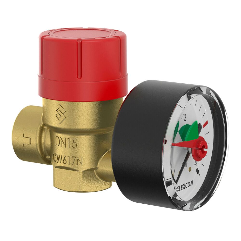 Flamco Prescomano Soupape DE Sécurité Avec Manomètre D 1/2” Max KW 165