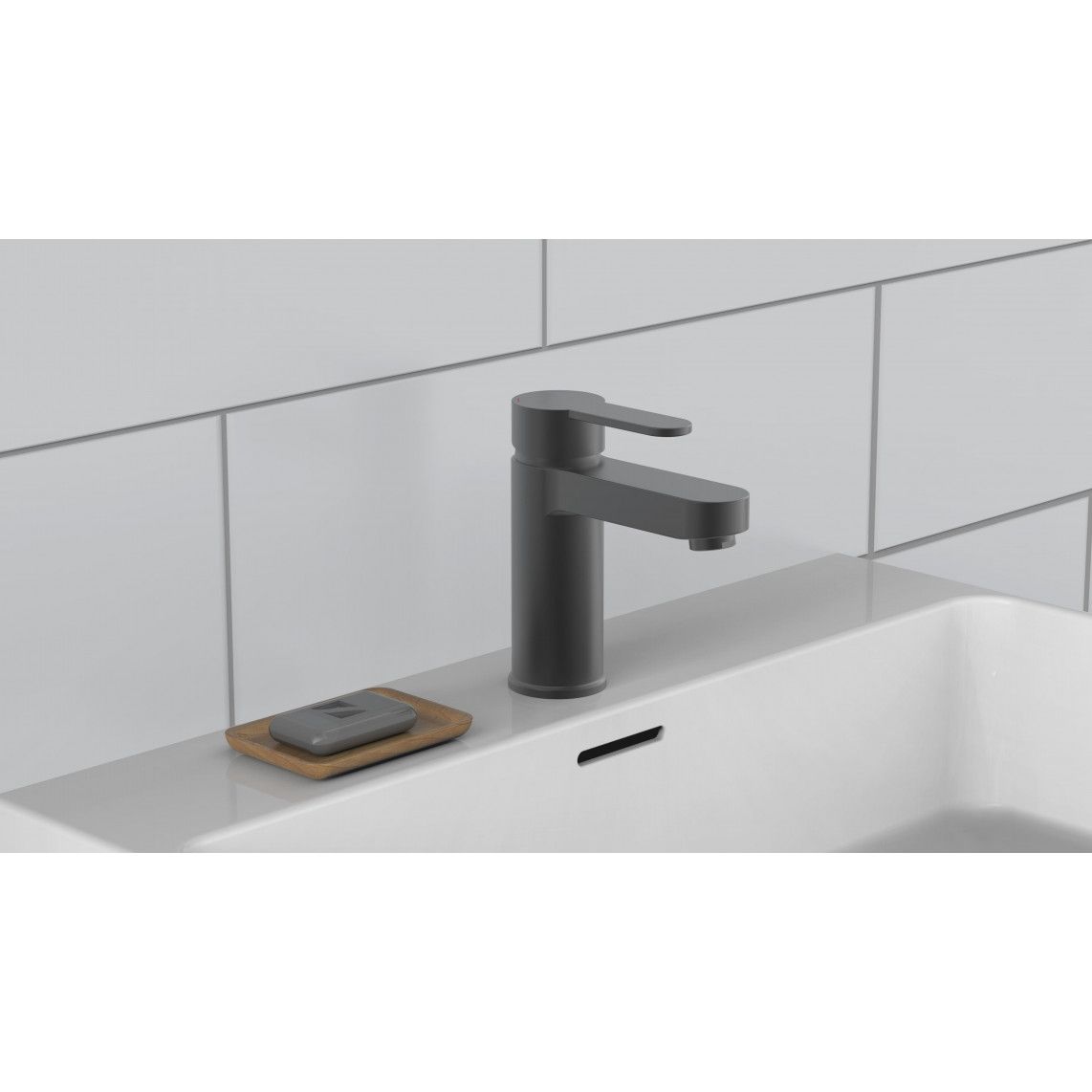 34212 ELEPHANT Wash basin mixer, graphite matt vue 9