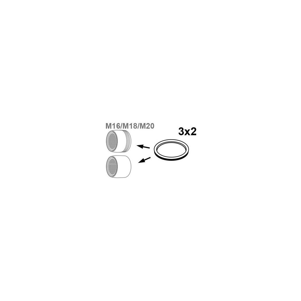 98696040 Aerator gasket set,silicone, für M16 female/M18 male/M20 male (3x2) vue 2