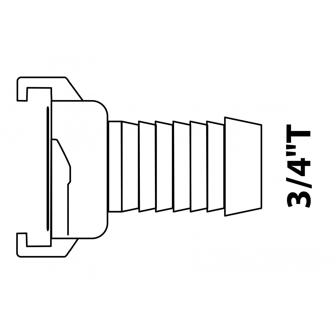 989852048 Quick-lock coupling for hose, brass, 3/4" sleeve vue 2