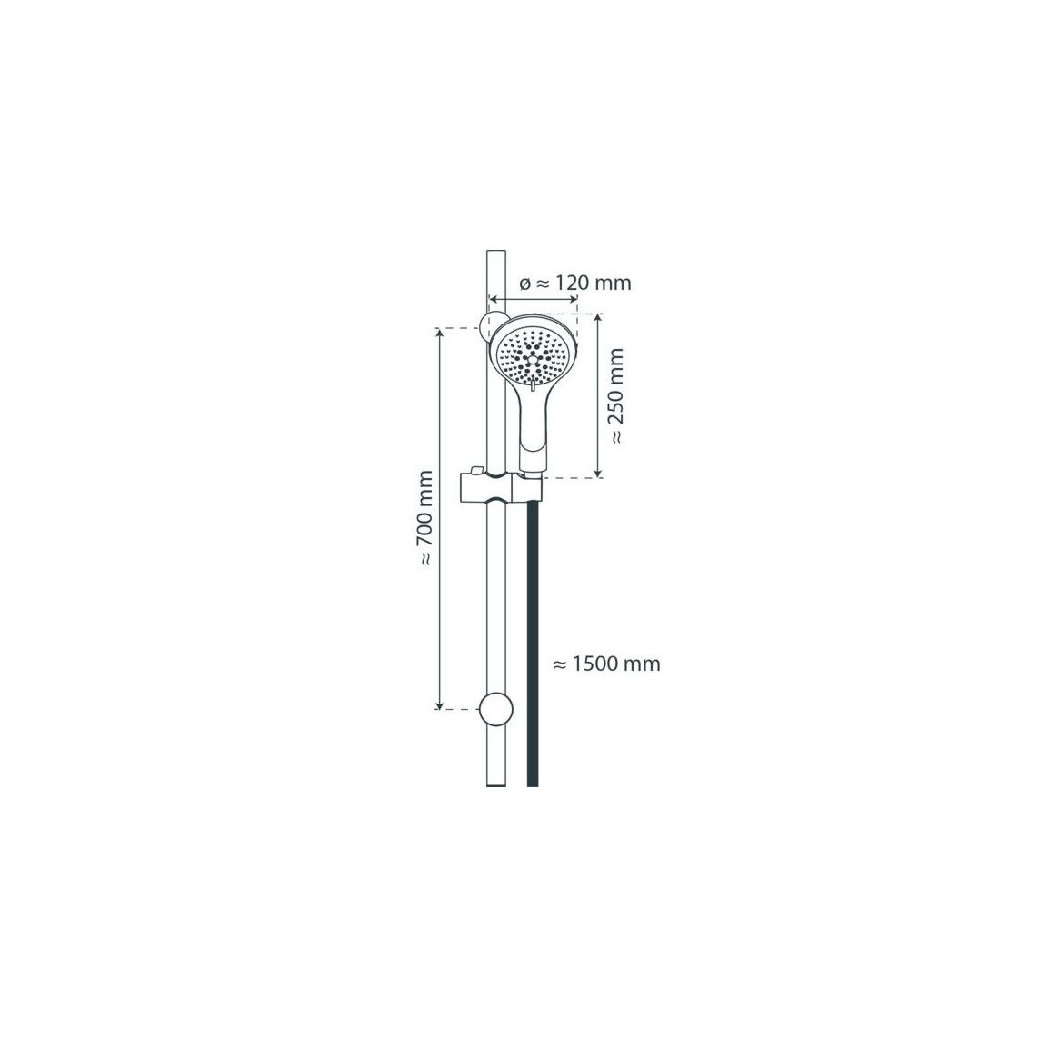 64820 LIANA doucherail set, chroom vue 2