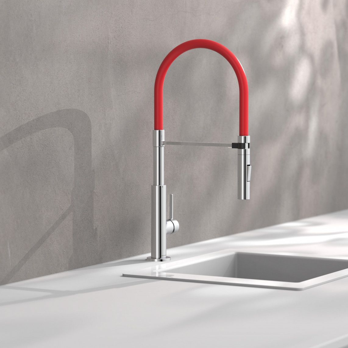 79180 STILO Sink mixer, chrome/black, chrome/red, with soft-touch hose vue 8