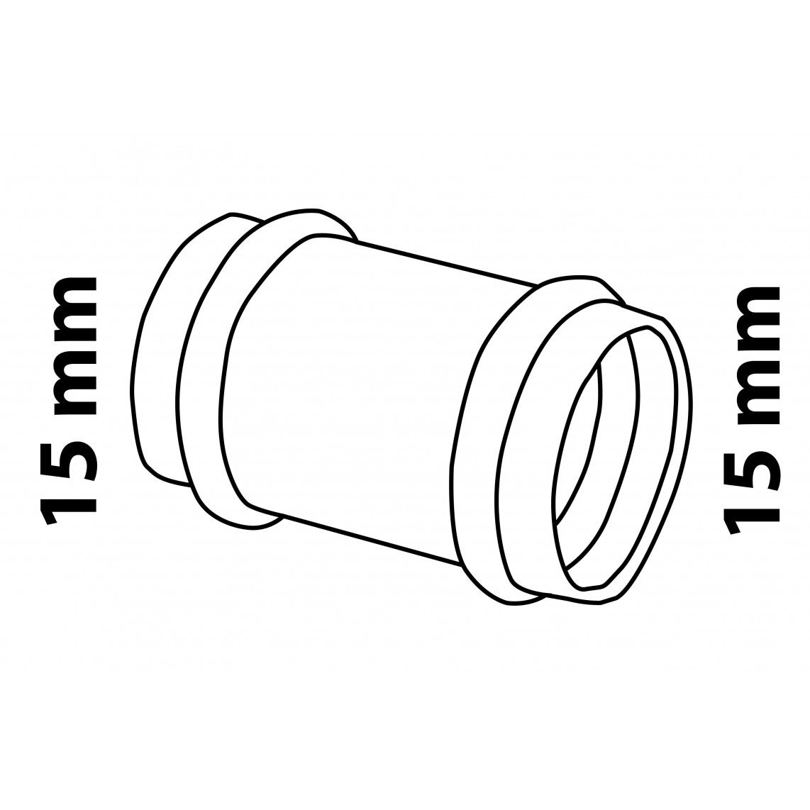 988616755 Sliding sleeve, press fitting for copper V-profile, 15 mm, 2 sockets vue 3