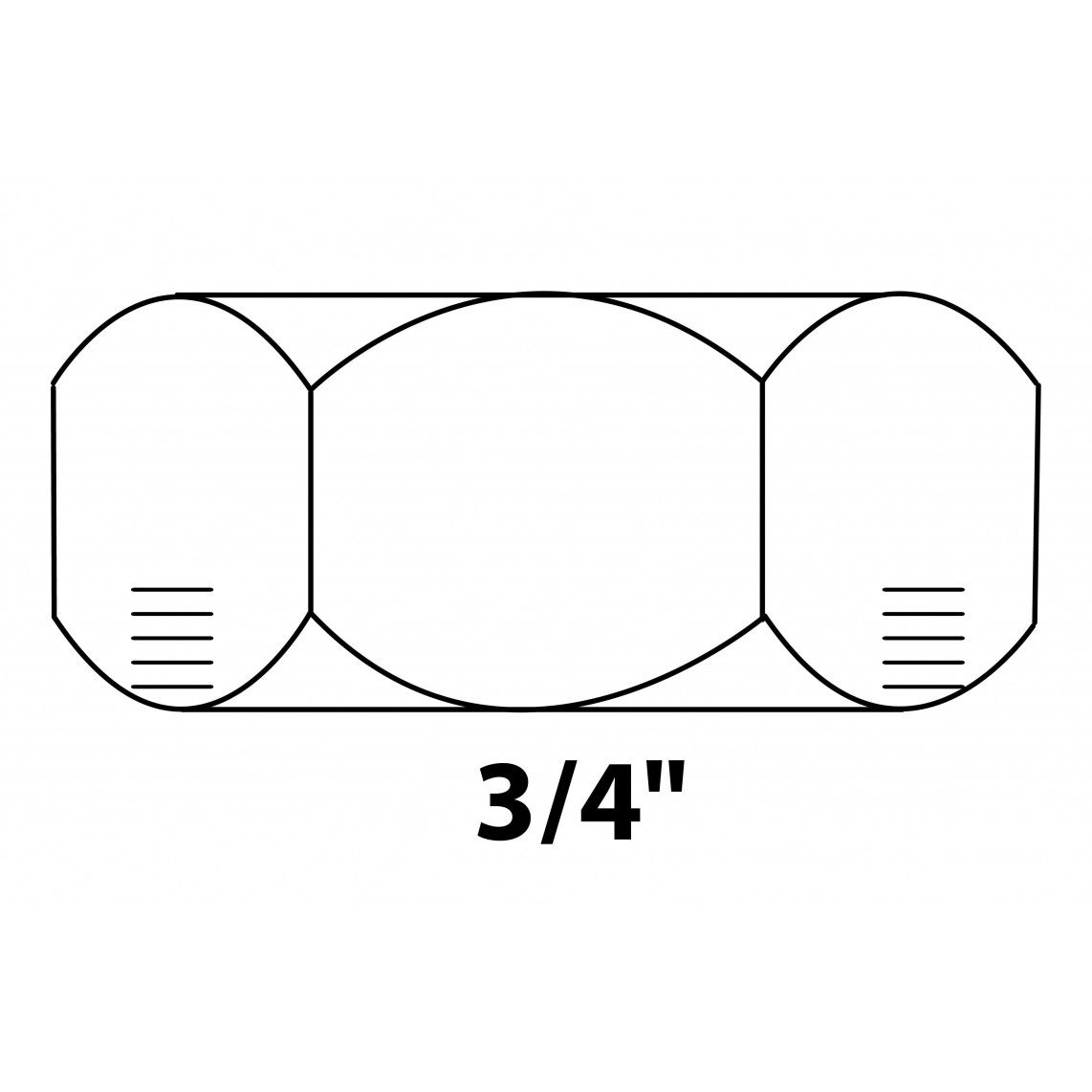989433355 End cap, brass, 3/4" female vue 2