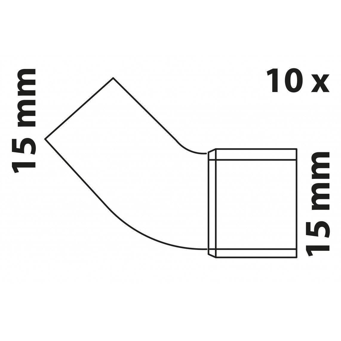 98914760 CU boog 45°, blanco, 15 mm, 1 mof (5040) (10x) vue 2