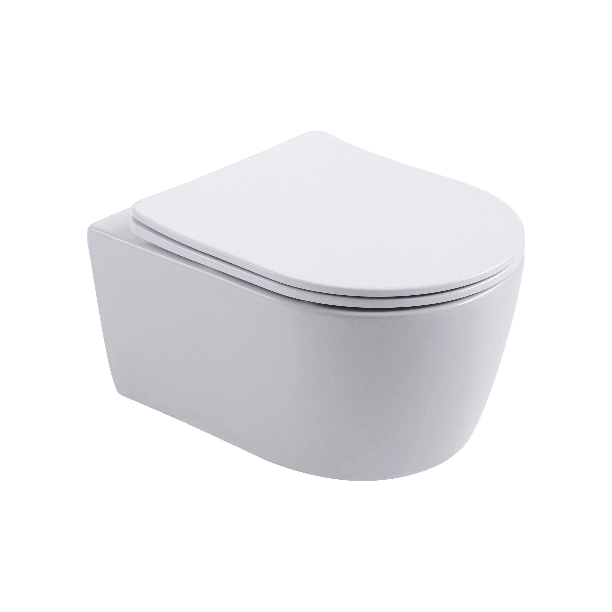 ALONI PRO WC SUSPENDU – SANS BRIDE – AVEC ABATTANT – DUROPLAST – SOFT CLOSE – QUICK RELEASE – COMPACT 49 CM - 36X32X49 CM – BLANC BRILLANT vue 3