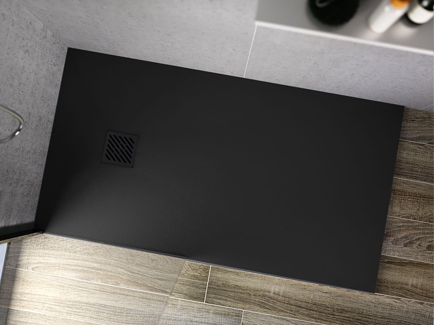 ALONI MADISON RECEVEUR DE DOUCHE - COMPOSITE - 90X90X3CM - NOIR MAT vue 2